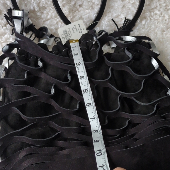 Salvatore Ferragamo Black and Silver Suade Net Bag - Picture 6 of 11